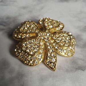 Joan Rivers Rhinestone Four Leaf Clover Brooche
